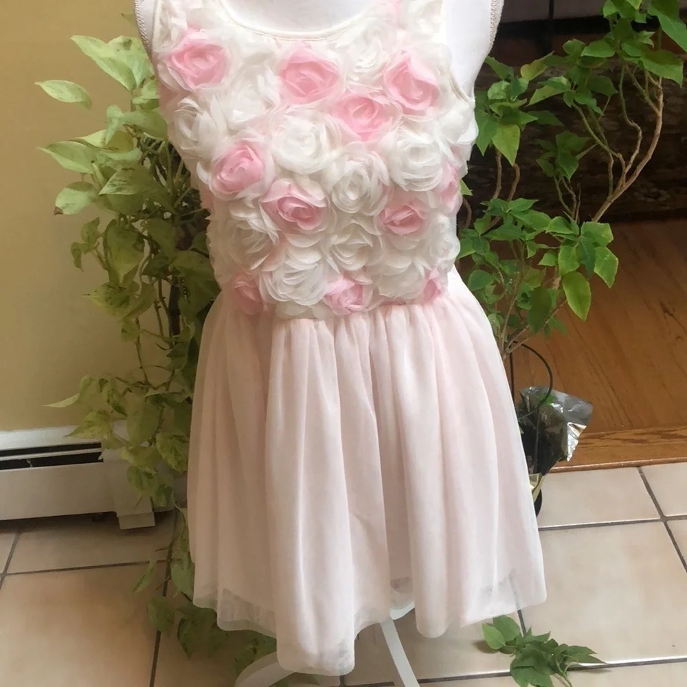 Children’s Place Rose Pink Floral Embellished Special Occasion Dress Sz 16 NWT
